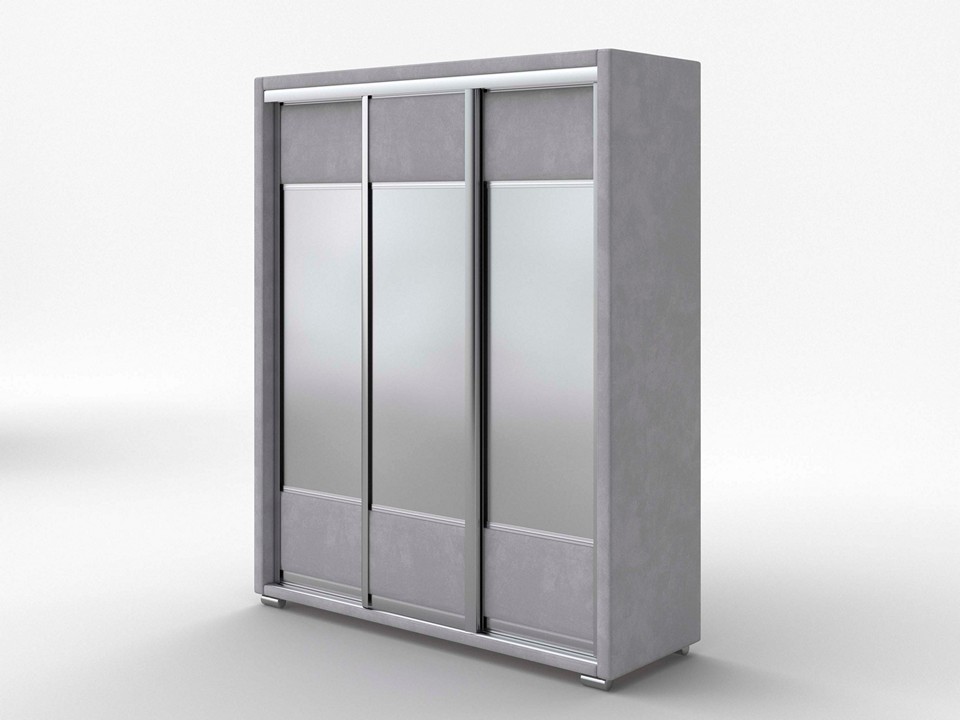 Шкаф Орматек Шкаф-купе 3х дв Orma Soft 2 3 зеркала Ткань Микровелюр Laska 05 Утренний туман 177x60 197430₽